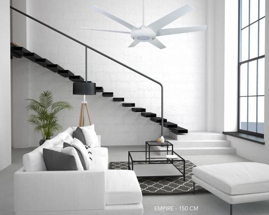 Ventilatore da soffitto a risparmio energetico EMPIRE 153 cm bianco con luce a LED