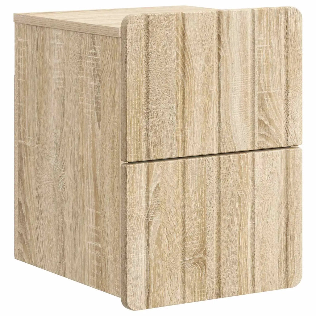 Comodino | Armadio da Notte | Mobiletto da notte a muro Rovere Sonoma 33 x 34,5 x 43 cm