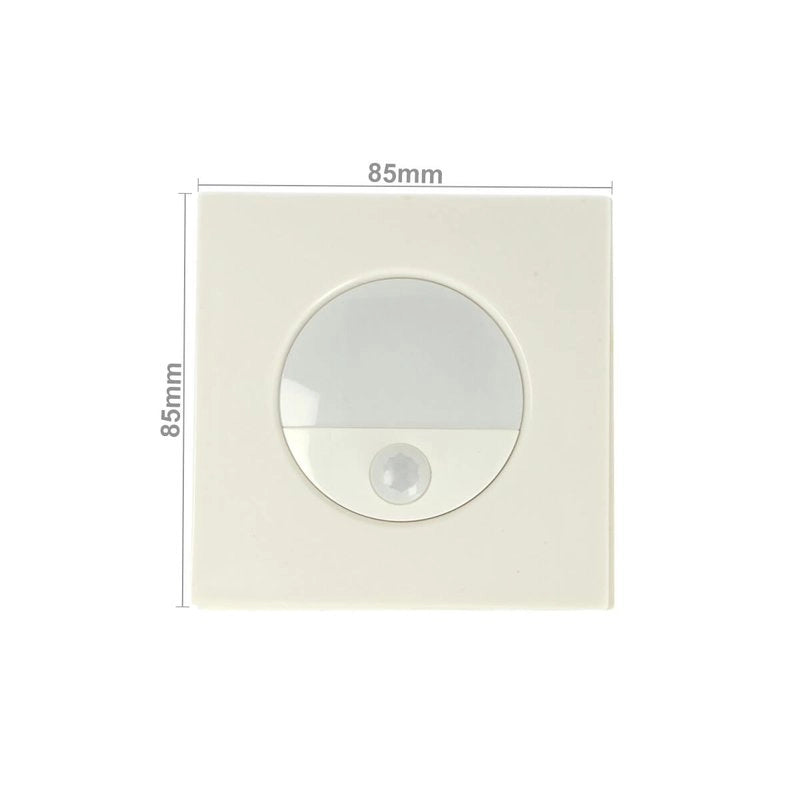 Faretto Luci Led Segnapasso Con Sensore Movimento 3W Bianco Neutro Quadrato Scatola Incasso 86X86 da Muro Incluso SKU-5570