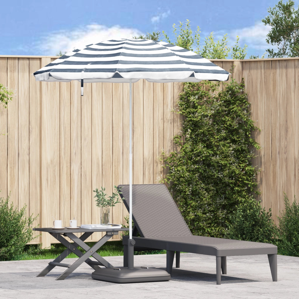 Paravento da Spiaggia  con Palazzo in Metallo Blu e Bianco 161x193 cm in Poliestere