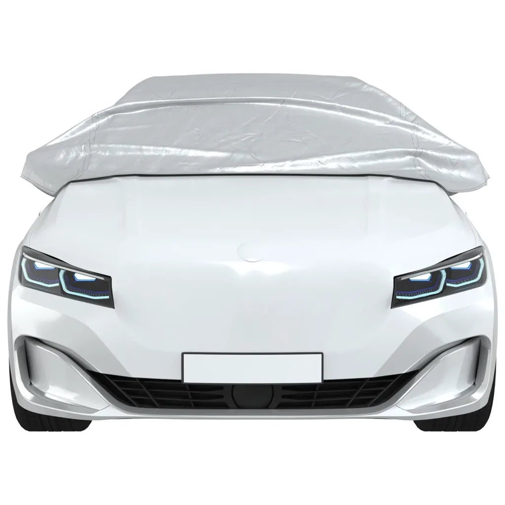 Mezza Copertura Auto con Ganci Argento XL