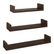 Set di 3 Mensole da Muro, Mensole Muro Design, Mensola da Parete, Wengè, 60x8 p15,5 cm, 50x8 p15,5 cm e 40x8 p15,5 cm - Calamita