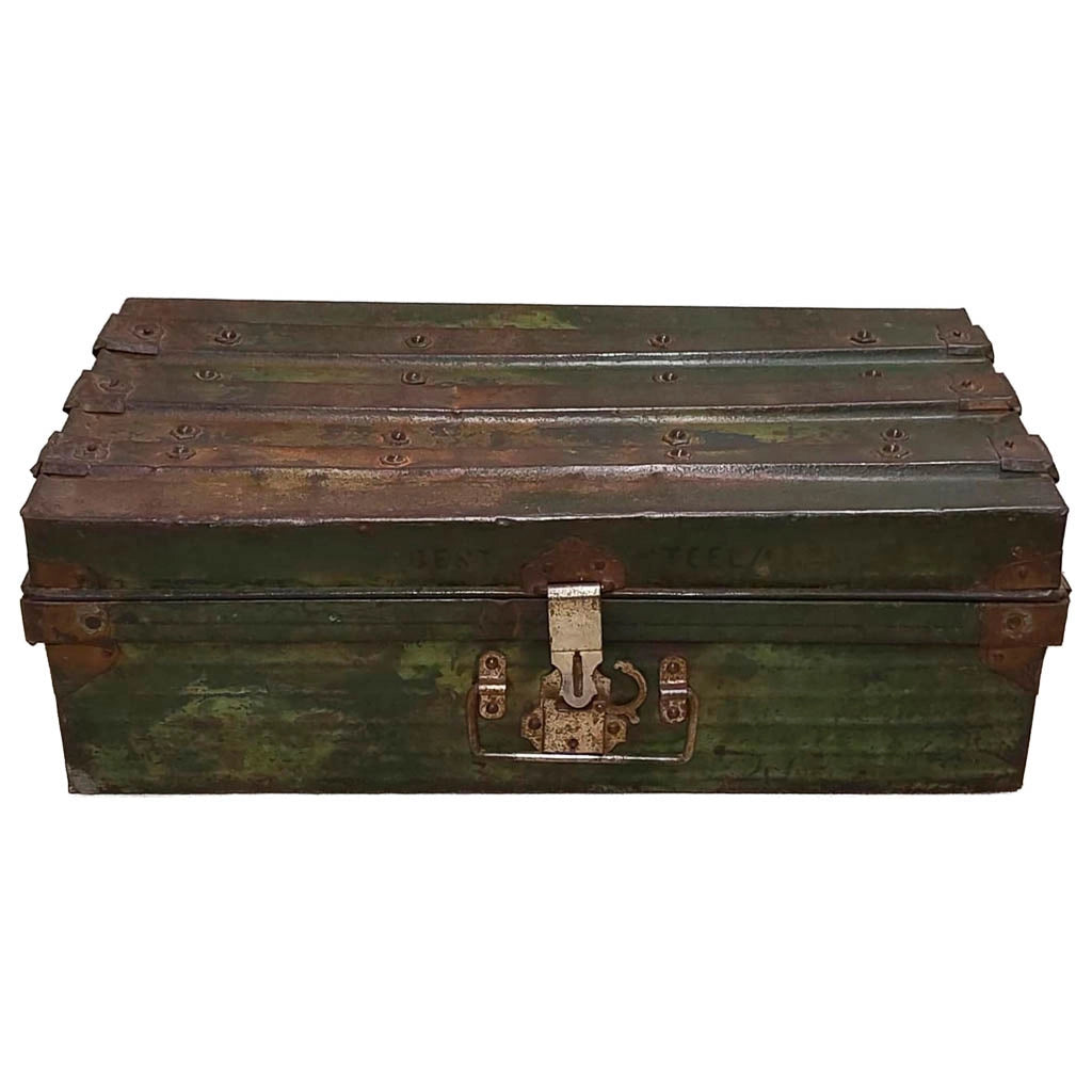 Valigia artigianale in metallo, 67x37x25h cm