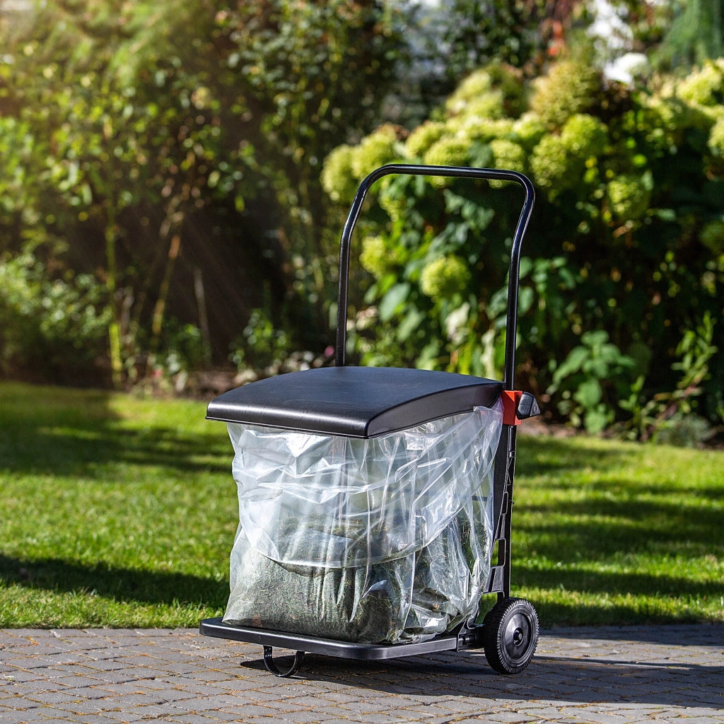 Contenitore da giardino KADAX per foglie, erba e rifiuti, su ruote, 80 litri, con telaio