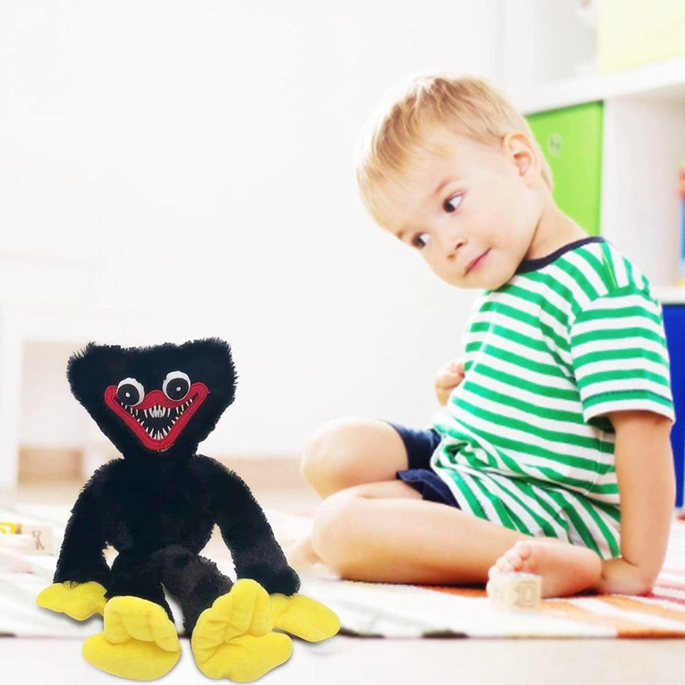 Trade Shop - Peluche Pupazzo Morbido Poppy Playtime Huggy Wuggy Plush Doll Gioco Nero 40 Cm -