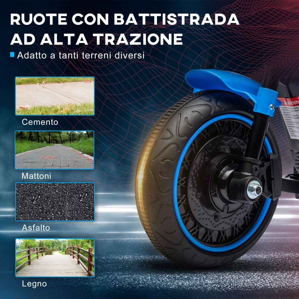 Moto Elettrica per Bambini ¨C zephmum ¨C Blu e Nero 76x42x57 cm