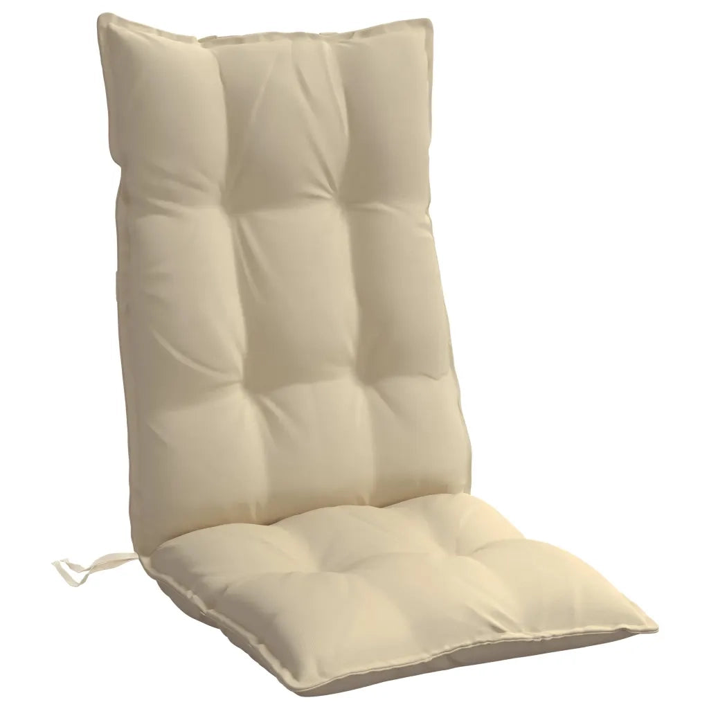 Cuscini per Sedia con Schienale Alto 2 pz Beige Tessuto Oxford 377611