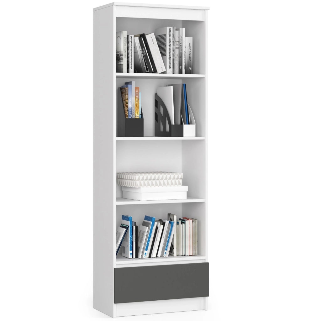 Armadio da ufficio AKORD R60 Bianca 60 cm 1 cassetto inserto frontale Grigio Grafite 60x35x180 cm