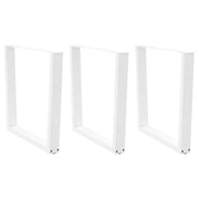 Set di 3 gambe regolabili per tavolo da pranzo a forma di V 90 x 73 cm estetica moderna finitura in acciaio bianco 02_0056955