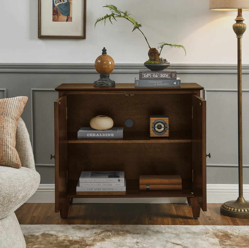 SIDEBOARD Retro 96,52x47,96x21,29 cm Noce in Legno Massello e MDF