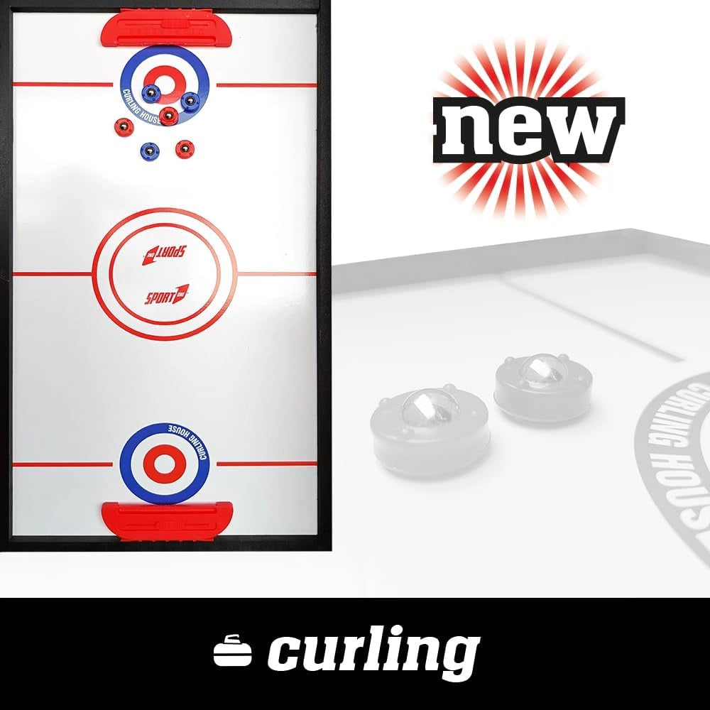 Calcio Balilla Pieghevole Tavolo Multigioco Bambini 5 in 1 Calcio Balilla, Biliardo, Ping Pong, Hockey e Curling - Dimen