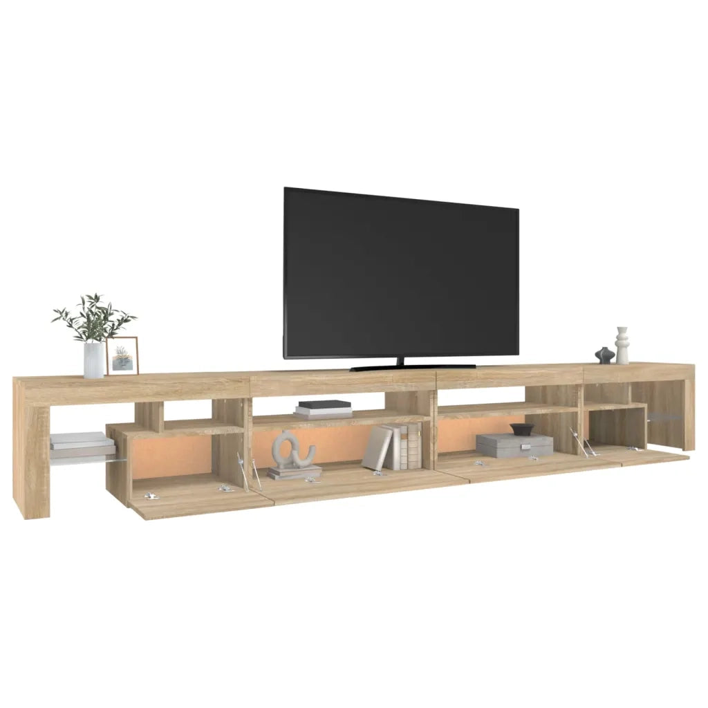 Mobile Porta TV con Luci LED Rovere Sonoma 290x36,5x40 cm 3152804