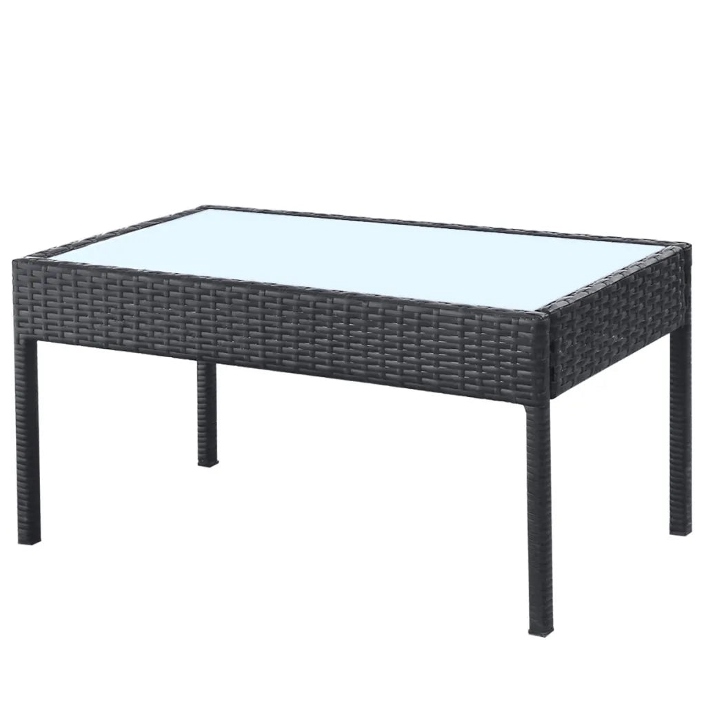 Set Divani da Giardino 4 pz con Cuscini in Polyrattan Nero 42673