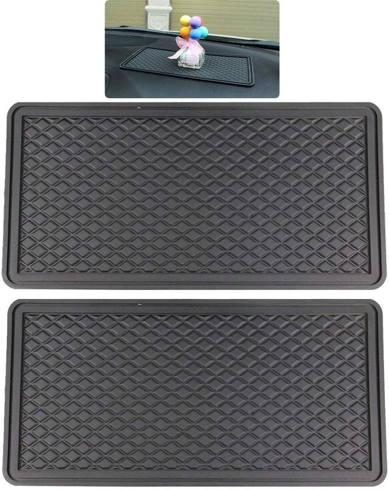 Matte antiscivolo per cruscotto - 2 pezzi - 10,6 x 5,9 cm - Ambientalmente amichevole - Lavabile e riciclabile