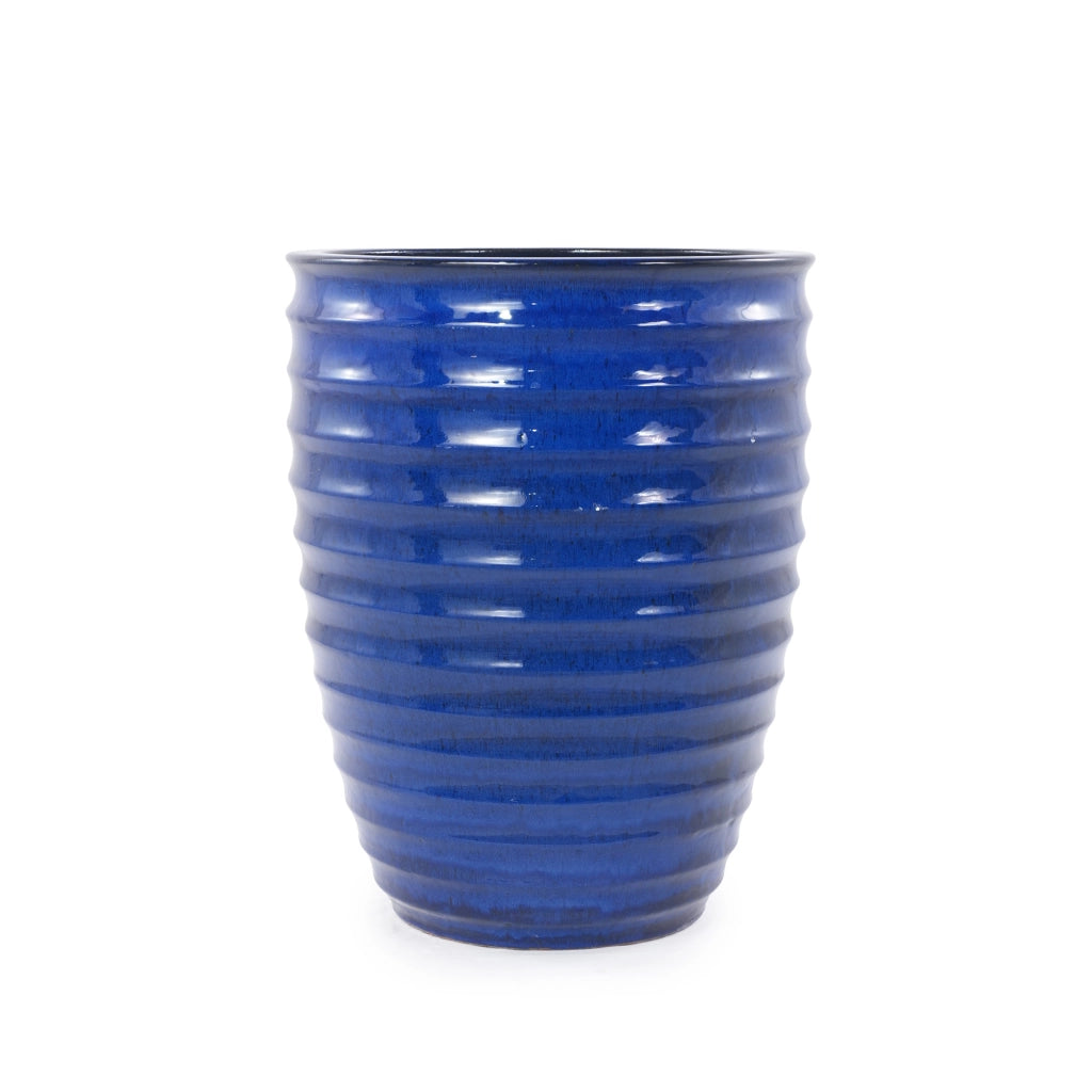 VASO Portapiante in ceramica Ø 42 x H 54 cm Blu zaffiro smaltato