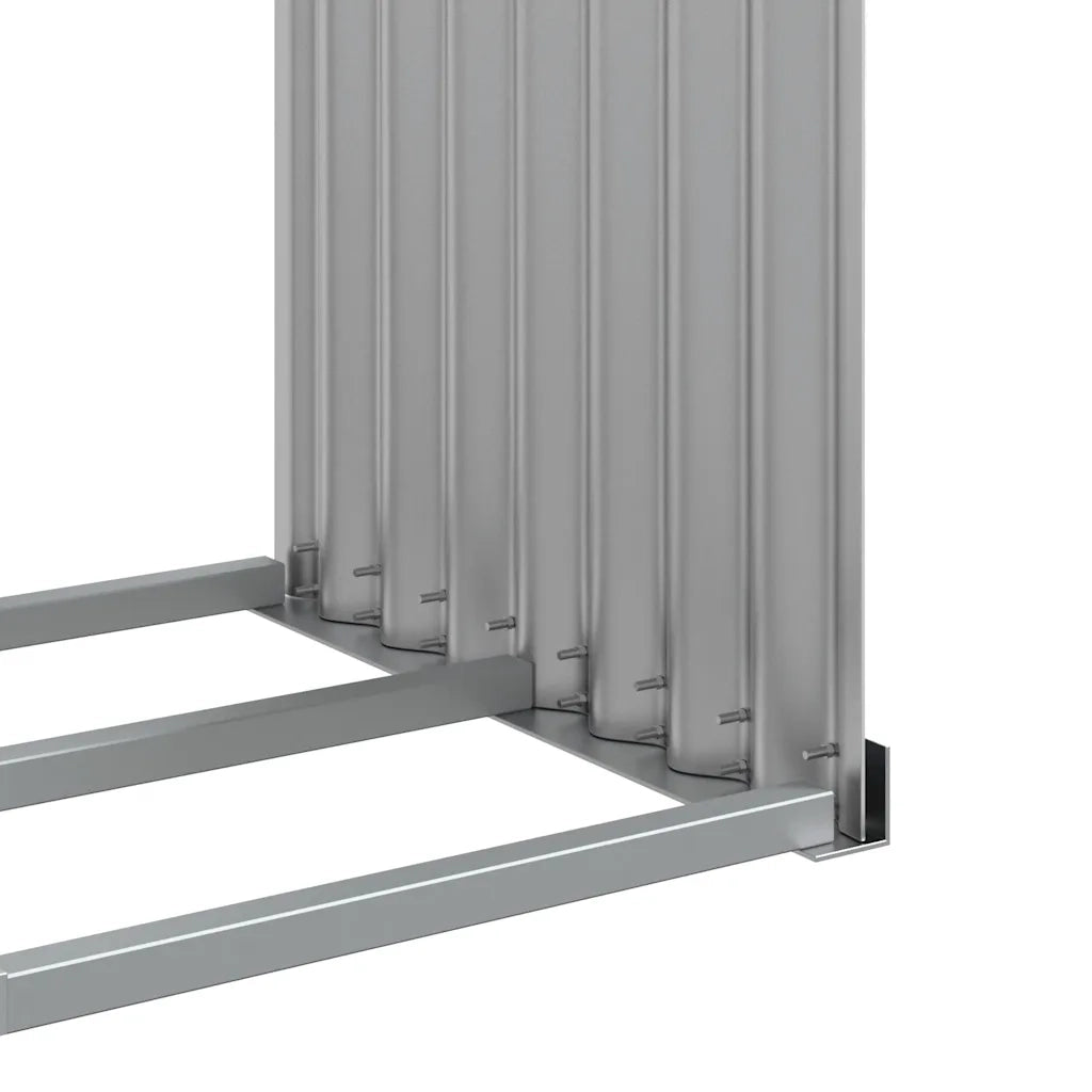 Portaceppi Grigio Chiaro 120x45x140 cm in Acciaio Zincato 364551