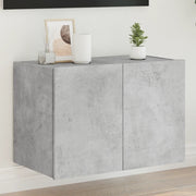Mobile TV a Parete con Luci LED-Mobile TV a Muro Grigio Cemento 60x35x41 cm