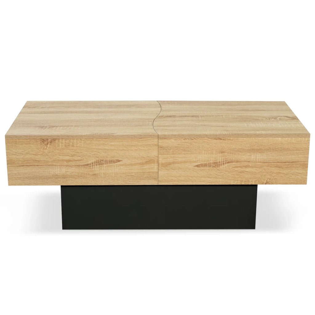 IDMarket - Tavolino scorrevole MARTA in legno nero e finto faggio