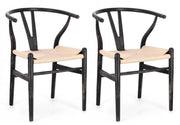 Set 2 Sedie 50x41x77 cm Artas in Legno Nero e Naturale