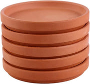 Sostegno per vaso di fiori in terracotta - piatto di sottosterza per vaso rotondo - piatto di sottosterza per vaso - 5 pezzi - vaso di fiori in terracotta - vaso per fiori - vaso per fiori - vaso per balcone