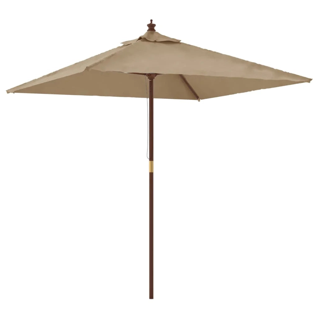 Ombrellone da giardino con palo in legno 198 x 198 x 231 cm tortora 02_0008358