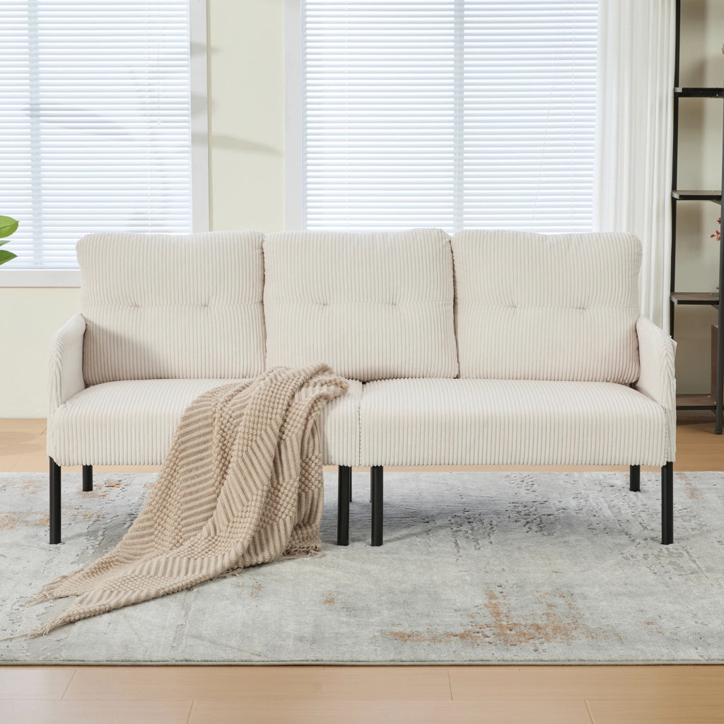 DIVANO 3 POSTI 171x72x80 cm in corduroy Beige