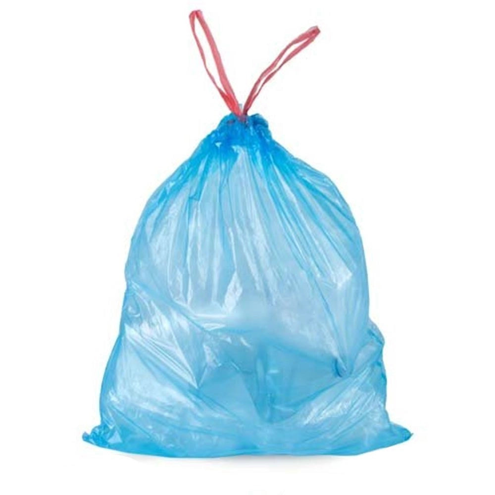 Trade Shop - 5 Rotoli Sacchetti Buste Spazzatura Profumati 30lt 50x60cm Con Manici Blu 100pz -