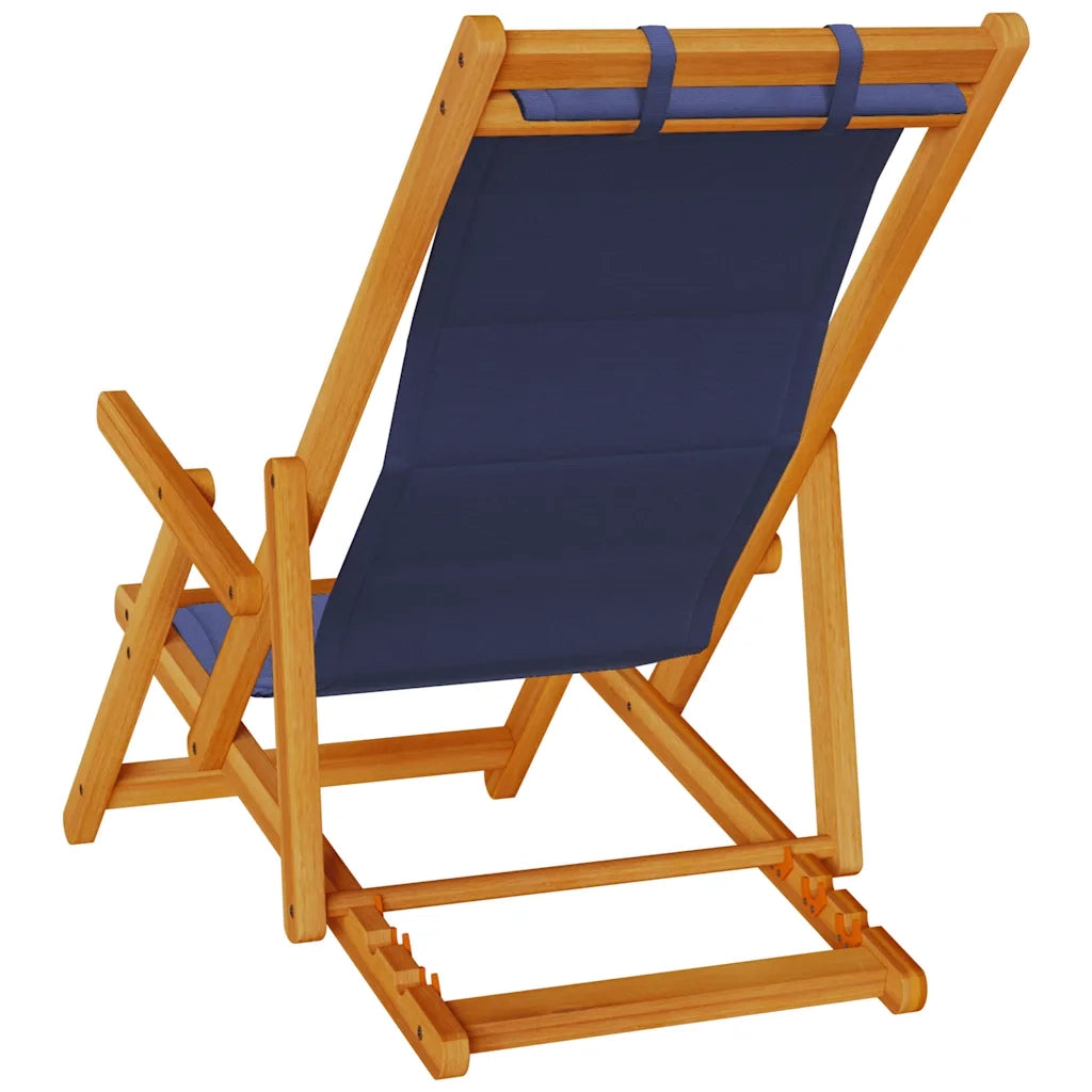 Sedia pieghevole con braccioli in legno di acacia blu e Textilene 4108069