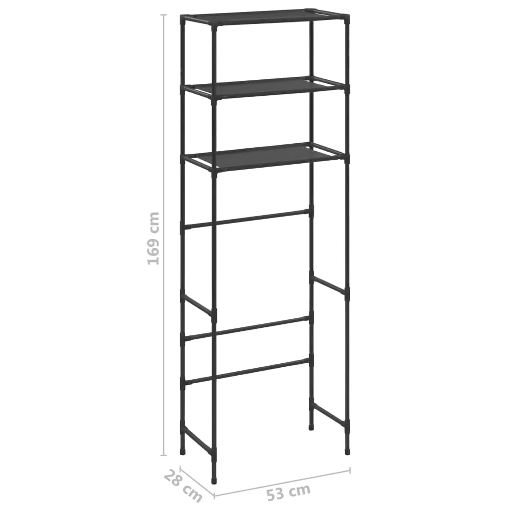 Portaoggetti per WC a 3 ripiani 53 x 28 x 169 cm Nero 02_0005463