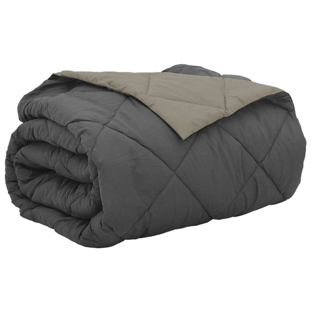 Piumone | Duvet Estivo Grigio chiaro e Antracite 220 x 200 cm Microfibra