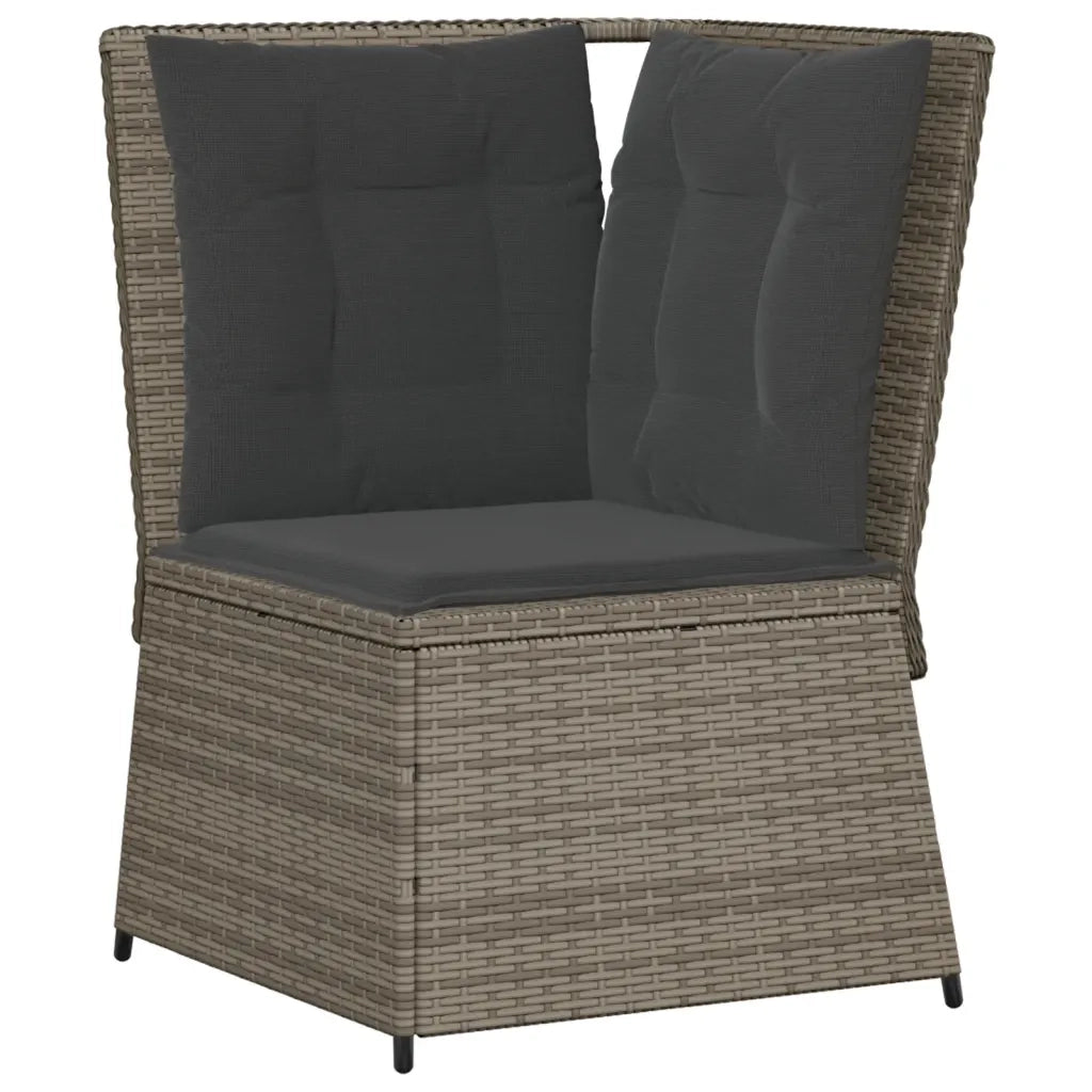 Set Divani da Giardino 4 pz con Cuscini in Polyrattan Grigio 3262146