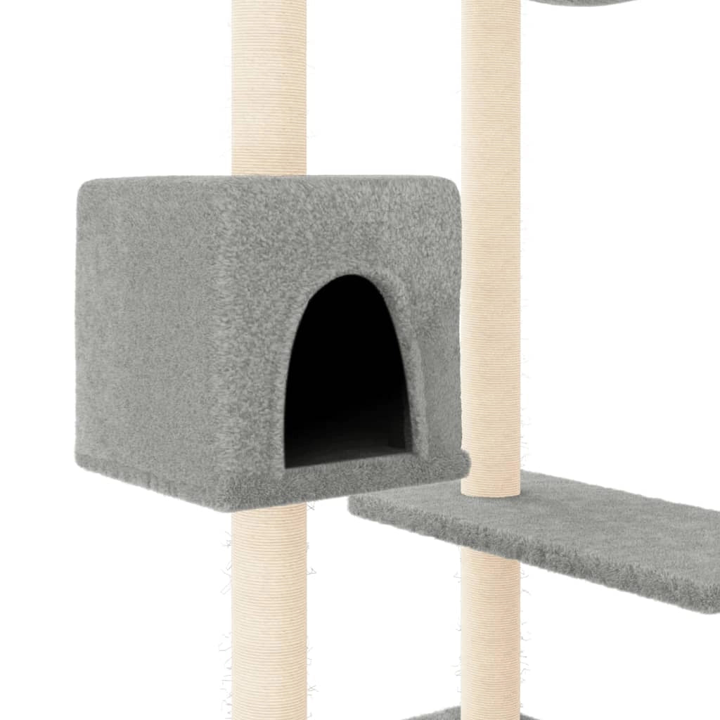Tiragraffi per gatti torre per arrampicata giocattolo piattaforma per arrampicata con tiragraffi grigio chiaro 82 cm 02_0022725