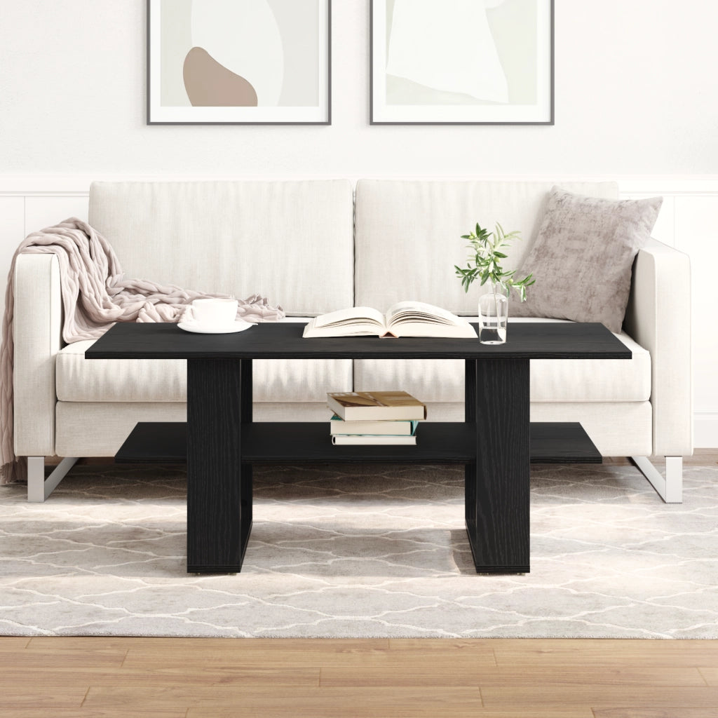 Tavolino da caffÃ¨ vitaXL Nero Rovere 102x55x42 cm Legno ingegnerizzato