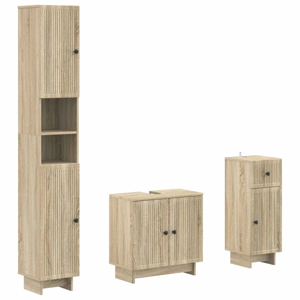 Set di armadietti da bagno in 3 pezzi EDE Legno ingegnerizzato 3417821