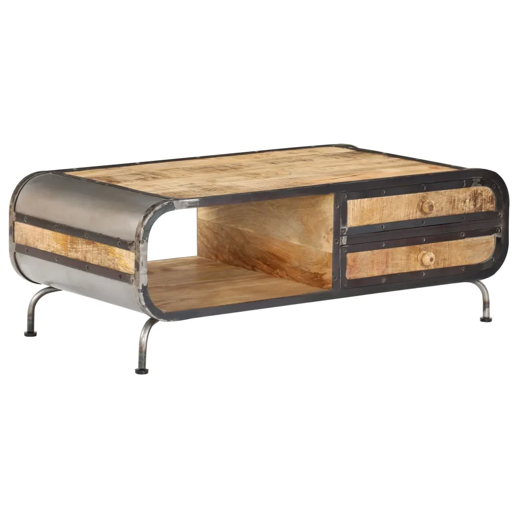 Tavolino da Salotto 100x50x35 cm in Legno Massello di Mango 247804
