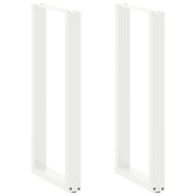 Set di 2 gambe per tavolo da bar a forma di U con piedini regolabili 50 x 100 cm design moderno acciaio bianco 02_0057473