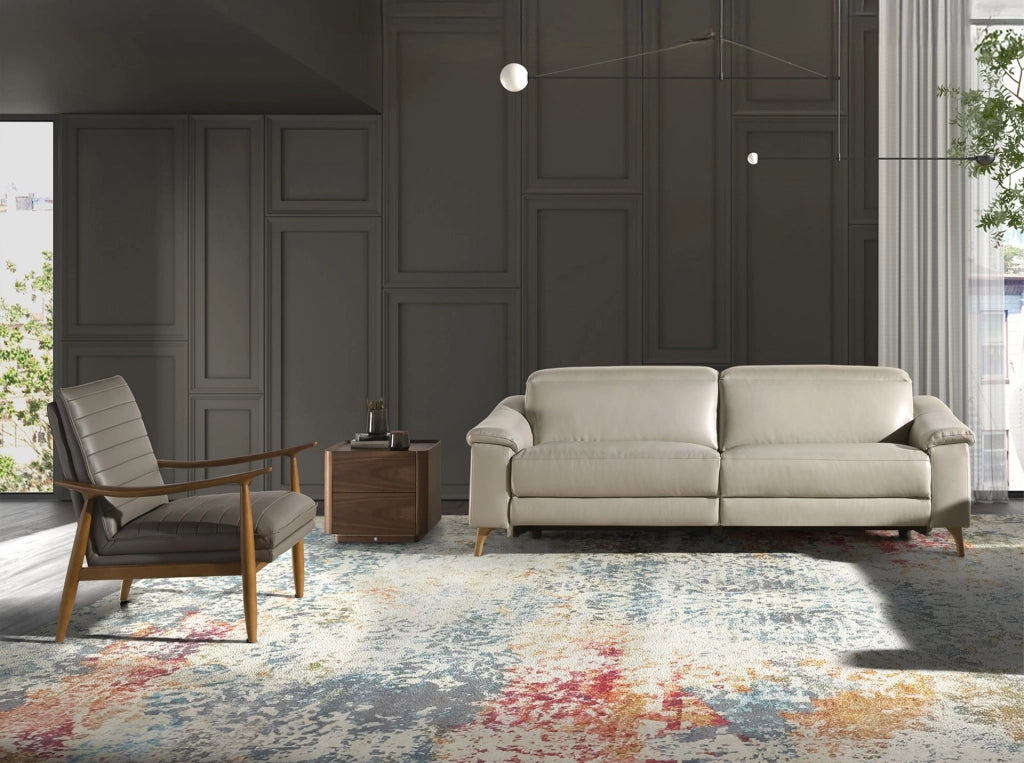 Poltrona in pelle grigio scuro