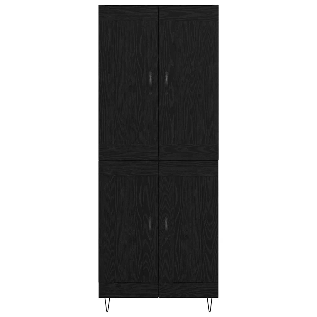Credenza | Madia | Buffet da pranzo | Armadio da pranzo Rovere Nero 69,5 x 34 x 180 cm Legno multistrato