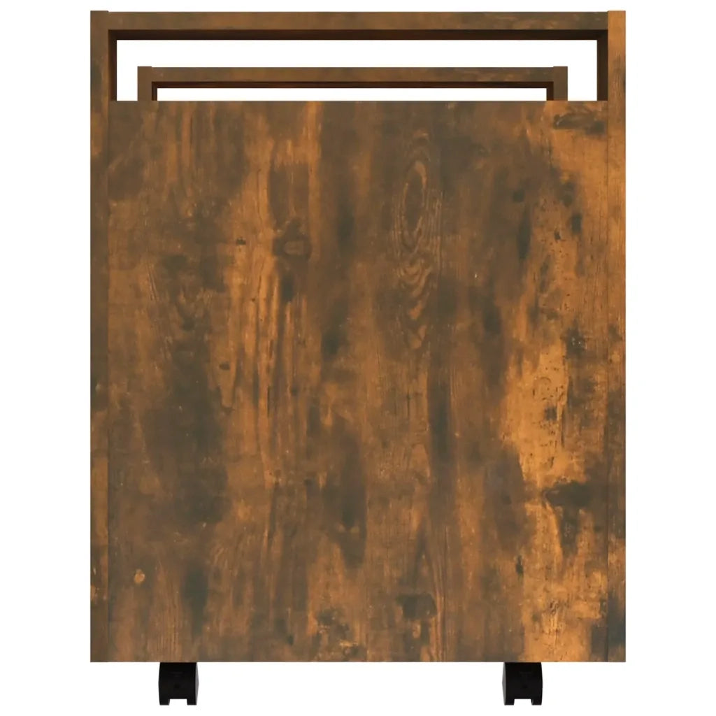 Carrello Scrivania rovere fumo 60x45x60 cm Legno Multistrato 816613