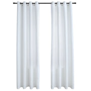 Tende Oscuranti | Tende Blackout con Anelli in Metallo 2 pz Avorio 140x175cm