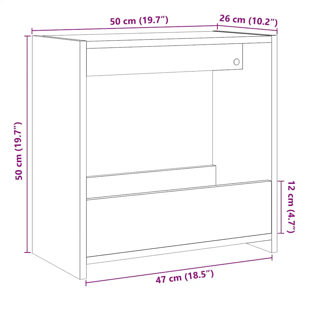 Tavolino Legno Vecchio 50x26x50 cm in Legno Multistrato 856538