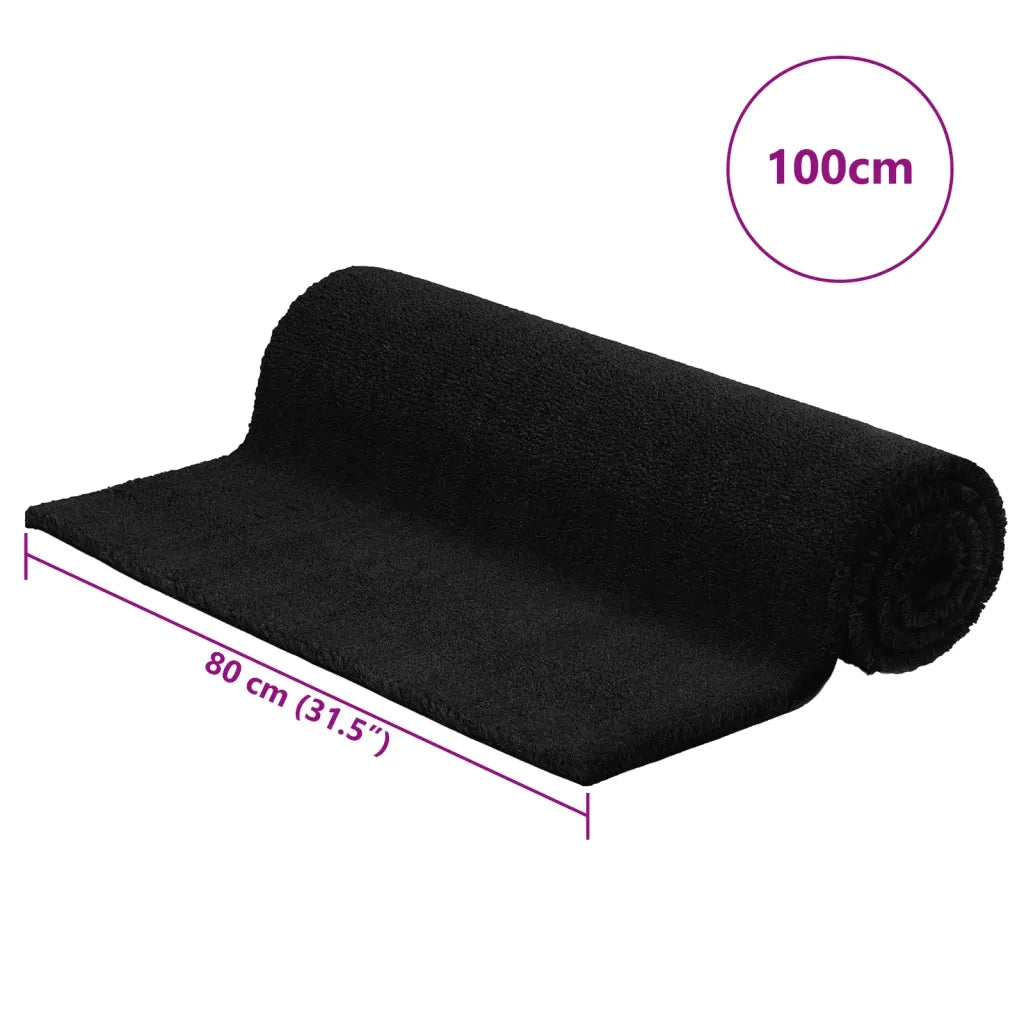 vidaXL Zerbino Nero 80x100 cm Fibra di Cocco