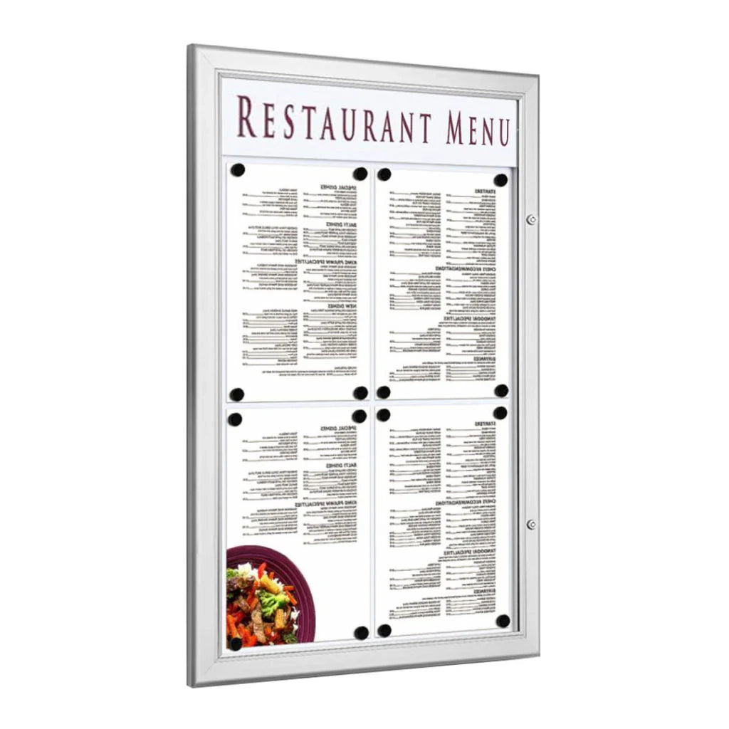 Bacheca per esterni porta Menu personalizzabile - 2 x A4 LED