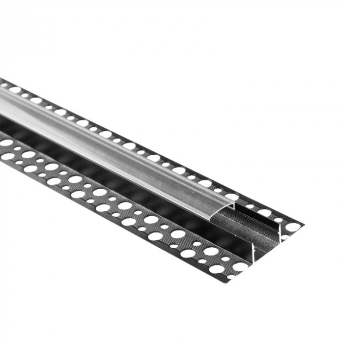 Profilo LED GNS02 a vista nero diffusore trasparente 2m