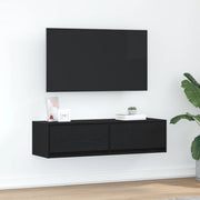Mobile TV  Nero Rovere 100x31x25,5 cm Legno ingegnerizzato