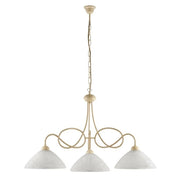 Lampadario Rustico Bistrot 3 Luci Avorio e Bianco LuceArt Classic