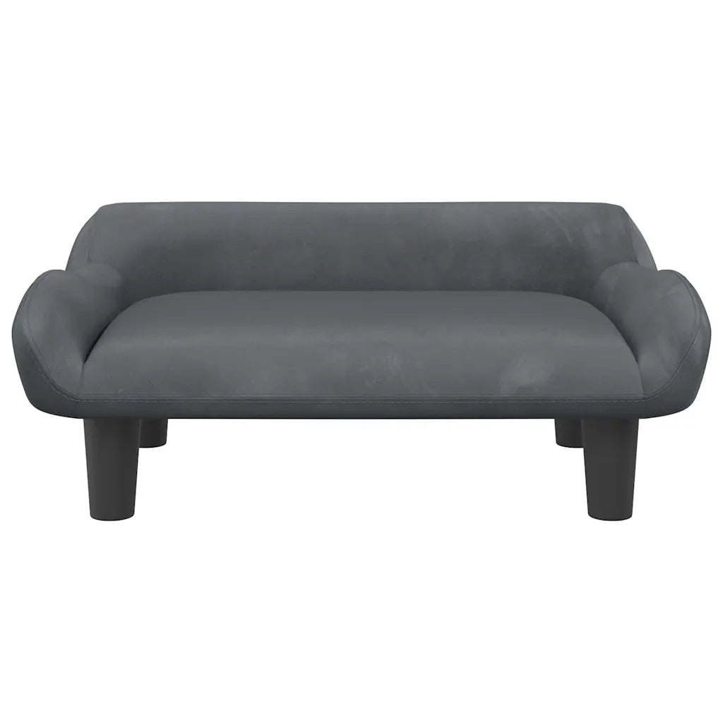 Lettino per Cani Grigio Scuro 70x40x24 cm in Velluto