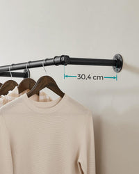 Barra appendiabiti da parete Valora in acciaio nero salvaspazio x1