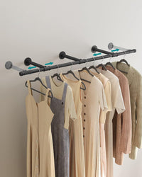 Barra appendiabiti da parete Valora in acciaio nero salvaspazio x1