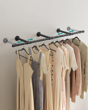 Barra appendiabiti da parete Valora in acciaio nero salvaspazio x1